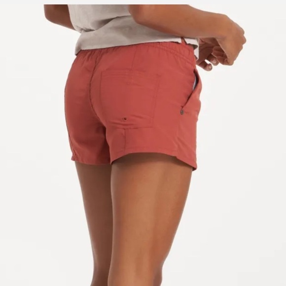 Vuori Sunwashed Short Sienna Size Large Elastic Waist Burnt Orange Performance - Picture 4 of 15